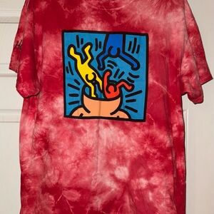 Vibrant Red Graphic Art T-Shirt